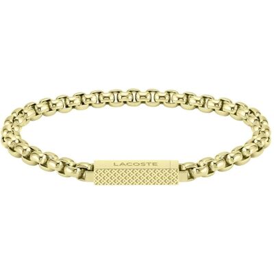 Lacoste, Bracelet, - Stylish gold-plated bracelet for men L'Essentiel 2040124 - Length: 17.5 cm, (17.50 cm) - Publicité Lacoste, Bracelet, - Stylish gold-plated bracelet for men L'Essentiel 2040124 - Length: 17.5 cm, (17.50 cm) - Publicité