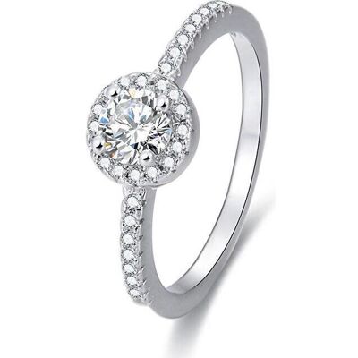 Beneto, Bague, Bague en argent avec cristaux AGG194 - Circuit : 56 mm (L), (56) - Publicité Beneto, Bague, Bague en argent avec cristaux AGG194 - Circuit : 56 mm (L), (56) - Publicité