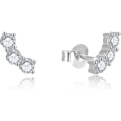 Beneto, Boucles d'oreilles, Boucles d'oreilles longitudinales en argent avec cristaux clairs AGUP2703 (L) - Publicité Beneto, Boucles d'oreilles, Boucles d'oreilles longitudinales en argent avec cristaux clairs AGUP2703 (L) - Publicité