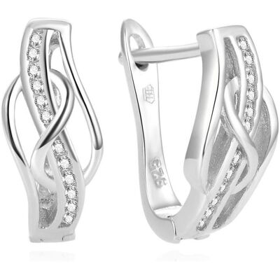 Beneto, Boucles d'oreilles, Élégants boucles d'oreilles en argent avec zircons AGUC1277L (L), (Argent) - Publicité Beneto, Boucles d'oreilles, Élégants boucles d'oreilles en argent avec zircons AGUC1277L (L), (Argent) - Publicité