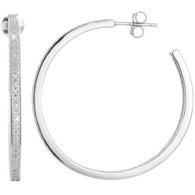 Beneto, Boucles d'oreilles, Bagues d'oreilles en argent avec cristaux AGUP1179 (L), (Argent) - Publicité Beneto, Boucles d'oreilles, Bagues d'oreilles en argent avec cristaux AGUP1179 (L), (Argent) - Publicité