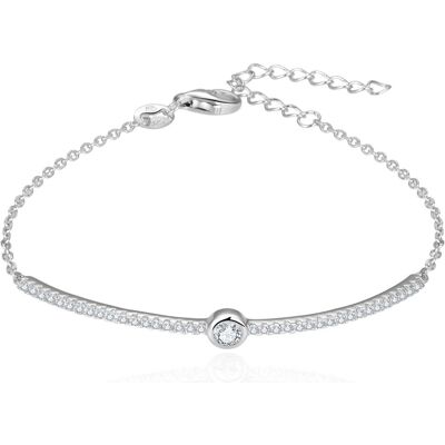 Beneto, Bracelet, Élégant bracelet en argent avec zircons AGB628 / 21, (Zircone) - Publicité Beneto, Bracelet, Élégant bracelet en argent avec zircons AGB628 / 21, (Zircone) - Publicité