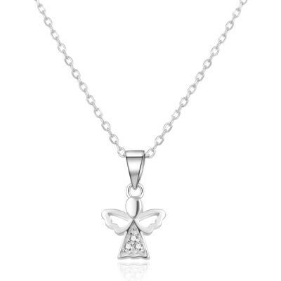 Beneto, Collier, Collier en argent avec zircons Angel AGS664 / 47L (chaîne. pendentif), (Argent) - Publicité Beneto, Collier, Collier en argent avec zircons Angel AGS664 / 47L (chaîne. pendentif), (Argent) - Publicité