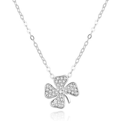 Beneto, Collier, Collier ludique en argent avec une fleur à quatre feuilles AGS890 / 47 (L), (Argent) - Publicité Beneto, Collier, Collier ludique en argent avec une fleur à quatre feuilles AGS890 / 47 (L), (Argent) - Publicité