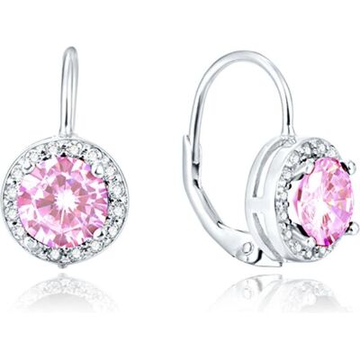 Beneto, Boucles d'oreilles, Boucles d'oreilles en argent avec cristaux roses AGUC1159 (L) - Publicité Beneto, Boucles d'oreilles, Boucles d'oreilles en argent avec cristaux roses AGUC1159 (L) - Publicité