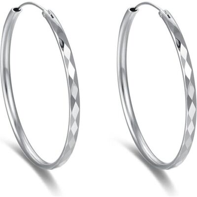 Beneto, Boucles d'oreilles, Timeless boucles d'oreilles rondes en argent AGUC2271 - Diamètre : 6 cm (L) - Publicité Beneto, Boucles d'oreilles, Timeless boucles d'oreilles rondes en argent AGUC2271 - Diamètre : 6 cm (L) - Publicité