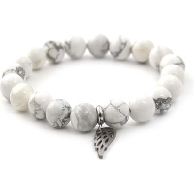 Beneto, Bracelet, Bracelet de perles en howlite blanche MINK30 / 17 - Publicité Beneto, Bracelet, Bracelet de perles en howlite blanche MINK30 / 17 - Publicité