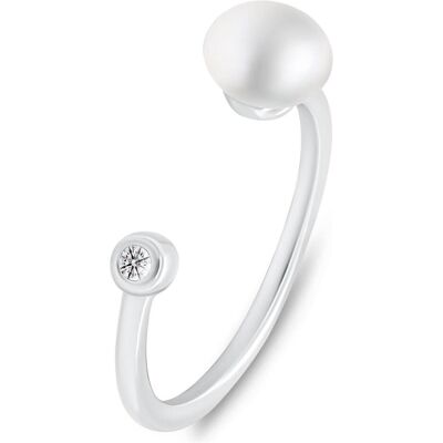 Brilio, Bague, Silver - Delicate silver ring with real pearl RI103W - Circuit : 60 mm, (60, Argent 925) - Publicité Brilio, Bague, Silver - Delicate silver ring with real pearl RI103W - Circuit : 60 mm, (60, Argent 925) - Publicité