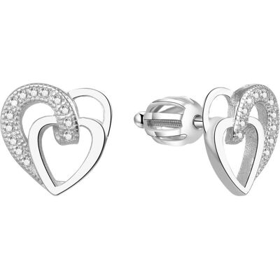 Beneto, Boucles d'oreilles, Boucles d'oreilles coeur en argent AGUP1527S, (Argent) - Publicité Beneto, Boucles d'oreilles, Boucles d'oreilles coeur en argent AGUP1527S, (Argent) - Publicité