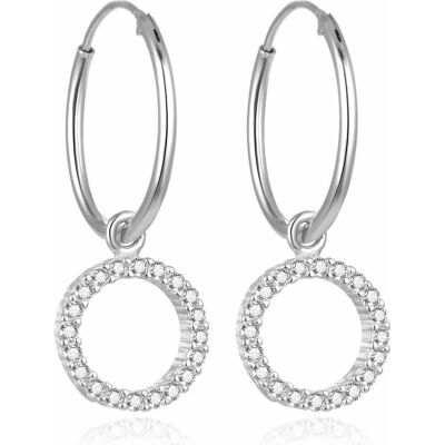 Beneto, Boucles d'oreilles, Boucles d'oreilles rondes élégantes en argent AGUC2060, (Argent) - Publicité Beneto, Boucles d'oreilles, Boucles d'oreilles rondes élégantes en argent AGUC2060, (Argent) - Publicité