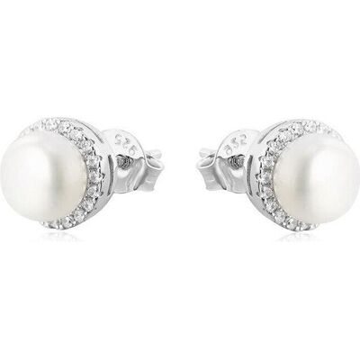 Beneto, Boucles d'oreilles, Boucles d'oreilles en argent avec perles gems AGU131, (Argent) - Publicité Beneto, Boucles d'oreilles, Boucles d'oreilles en argent avec perles gems AGU131, (Argent) - Publicité