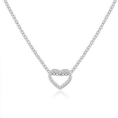Beneto, Collier, Charmant collier en argent avec zircons AGS1283 / 47L (chaîne. pendentif) (L), (Argent) - Publicité Beneto, Collier, Charmant collier en argent avec zircons AGS1283 / 47L (chaîne. pendentif) (L), (Argent) - Publicité