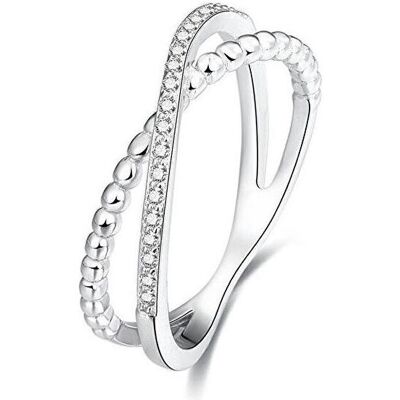 Beneto, Bague, Double anneau en argent AGG145 - Circuit : 54 mm (L), (54, Argent 925) - Publicité Beneto, Bague, Double anneau en argent AGG145 - Circuit : 54 mm (L), (54, Argent 925) - Publicité