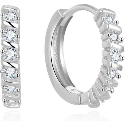 Beneto, Boucles d'oreilles, Boucles d'oreilles rondes élégantes avec zircons AGUC2680 (L) - Publicité Beneto, Boucles d'oreilles, Boucles d'oreilles rondes élégantes avec zircons AGUC2680 (L) - Publicité