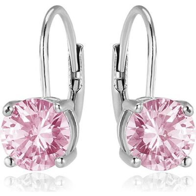 Beneto, Boucles d'oreilles, Boucles d'oreilles en argent avec zircons roses AGUC2233, (Argent) - Publicité Beneto, Boucles d'oreilles, Boucles d'oreilles en argent avec zircons roses AGUC2233, (Argent) - Publicité