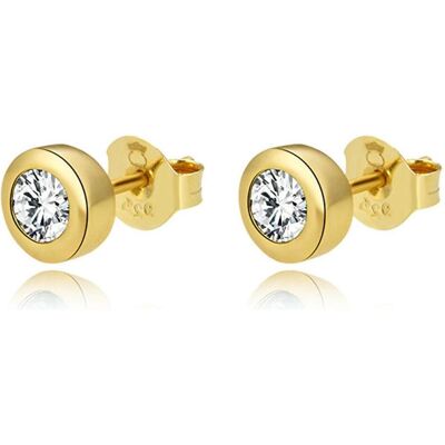 Beneto, Boucles d'oreilles, Boucles d'oreilles en argent plaqué or avec zircons clairs AGUP2259-W-GOLD (L), (Argent) - Publicité Beneto, Boucles d'oreilles, Boucles d'oreilles en argent plaqué or avec zircons clairs AGUP2259-W-GOLD (L), (Argent) - Publicité