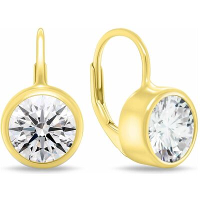 Brilio, Boucles d'oreilles, Silver - Gold-plated drop earrings with cubic zirconia EA1201Y, (Argent) - Publicité Brilio, Boucles d'oreilles, Silver - Gold-plated drop earrings with cubic zirconia EA1201Y, (Argent) - Publicité