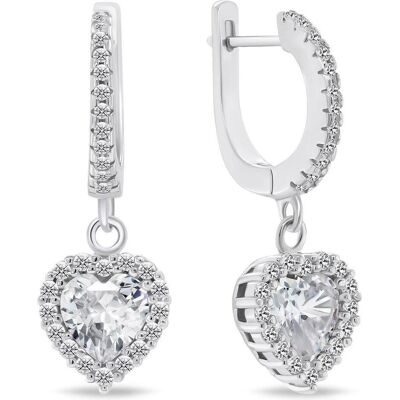 Boucles d'oreilles en argent avec cœurs en zirconium - Brilio Silver - Publicité Boucles d'oreilles en argent avec cœurs en zirconium - Brilio Silver - Publicité