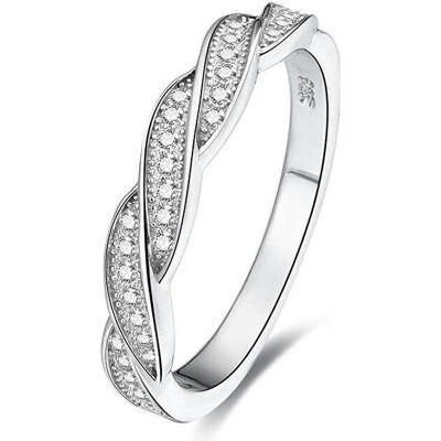 Beneto, Bague, Bague en argent avec cristaux AGG184 - Circuit : 58 mm (L), (58) - Publicité Beneto, Bague, Bague en argent avec cristaux AGG184 - Circuit : 58 mm (L), (58) - Publicité