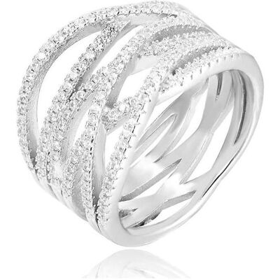 Beneto, Bague, Silver ring with zircons AGG341 - Circuit : 54 mm (L), (54) - Publicité Beneto, Bague, Silver ring with zircons AGG341 - Circuit : 54 mm (L), (54) - Publicité