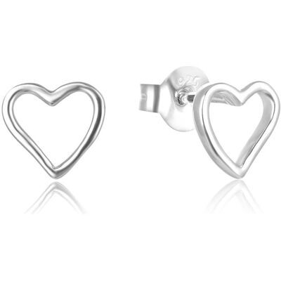 Beneto, Boucles d'oreilles, Silver minimalist heart earrings AGUP2691 (L), (Argent) - Publicité Beneto, Boucles d'oreilles, Silver minimalist heart earrings AGUP2691 (L), (Argent) - Publicité