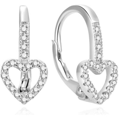 Beneto, Boucles d'oreilles, Boucles d'oreilles romantiques en argent avec zircons AGUC2179DL (L), (Argent) - Publicité Beneto, Boucles d'oreilles, Boucles d'oreilles romantiques en argent avec zircons AGUC2179DL (L), (Argent) - Publicité