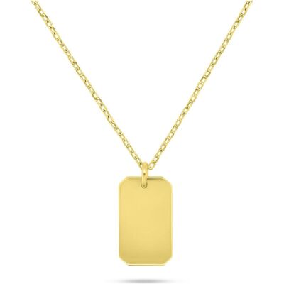 Brilio, Collier, Silver - Gold-plated necklace Dog tag NCL201Y (chain. pendant), (Argent, Plaqué or) - Publicité Brilio, Collier, Silver - Gold-plated necklace Dog tag NCL201Y (chain. pendant), (Argent, Plaqué or) - Publicité