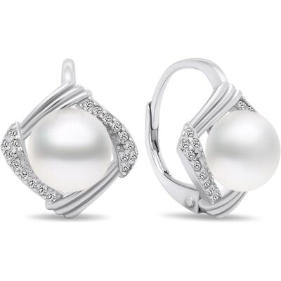 Brilio, Boucles d'oreilles, Silver - Charmants boucles d'oreilles en argent avec perles EA433W, (Argent) - Publicité Brilio, Boucles d'oreilles, Silver - Charmants boucles d'oreilles en argent avec perles EA433W, (Argent) - Publicité