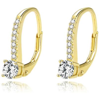 Beneto, Boucles d'oreilles, Gentle boucles d'oreilles plaquées or avec zircons AGUC1955-GOLD (L) - Publicité Beneto, Boucles d'oreilles, Gentle boucles d'oreilles plaquées or avec zircons AGUC1955-GOLD (L) - Publicité