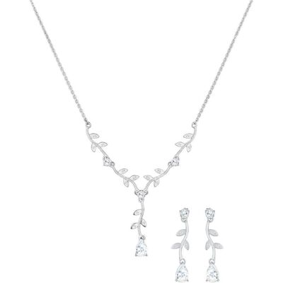 Elli, Parure, Jewelry Set 925 Silber Blumenranke Zirconia Silver Sterling Silver crystal Cubic Zirconia, Argent - Publicité Elli, Parure, Jewelry Set 925 Silber Blumenranke Zirconia Silver Sterling Silver crystal Cubic Zirconia, Argent - Publicité
