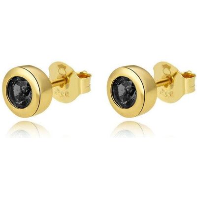 Beneto, Boucles d'oreilles, Boucles d'oreilles en argent plaqué or withack zircons AGUP2259-GOLD, (Argent, argent doré) - Publicité Beneto, Boucles d'oreilles, Boucles d'oreilles en argent plaqué or withack zircons AGUP2259-GOLD, (Argent, argent doré) - Publicité