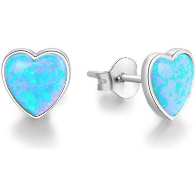 Beneto, Boucles d'oreilles, Boucles d'oreilles coeur en argent avec cristaux opalescents AGUP1186 (L), (Argent) - Publicité Beneto, Boucles d'oreilles, Boucles d'oreilles coeur en argent avec cristaux opalescents AGUP1186 (L), (Argent) - Publicité
