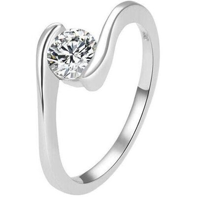 Beneto, Bague, Bague élégante en argent avec zircon transparent AGG367 - Circuit : 54 mm (L), (54) - Publicité Beneto, Bague, Bague élégante en argent avec zircon transparent AGG367 - Circuit : 54 mm (L), (54) - Publicité