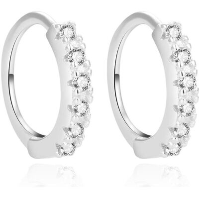 Beneto, Boucles d'oreilles, Boucles d'oreilles rondes scintillantes en argent AGUC1620 (L) - Publicité Beneto, Boucles d'oreilles, Boucles d'oreilles rondes scintillantes en argent AGUC1620 (L) - Publicité