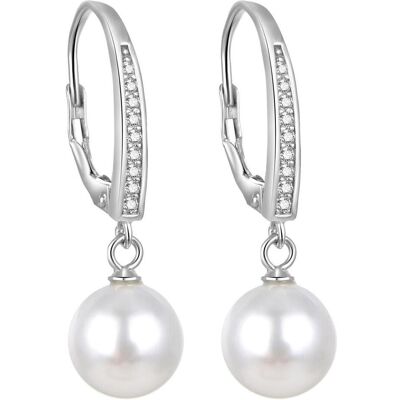 Beneto, Boucles d'oreilles, Beaux boucles d'oreilles en argent avec de vraies perles AGUC862PL - Publicité Beneto, Boucles d'oreilles, Beaux boucles d'oreilles en argent avec de vraies perles AGUC862PL - Publicité