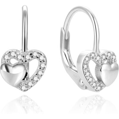 Beneto, Boucles d'oreilles, Charmants boucles d'oreilles en argent avec coeurs AGUC1283DL - Publicité Beneto, Boucles d'oreilles, Charmants boucles d'oreilles en argent avec coeurs AGUC1283DL - Publicité
