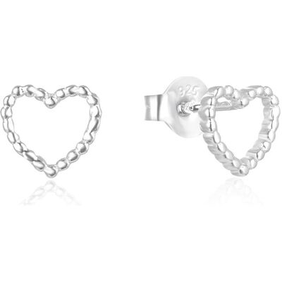 Beneto, Boucles d'oreilles, Silver minimalist heart earrings AGUP2711 (L) - Publicité Beneto, Boucles d'oreilles, Silver minimalist heart earrings AGUP2711 (L) - Publicité