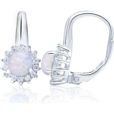 Beneto, Boucles d'oreilles, Boucles d'oreilles en argent avec cristaux opalescents AGUC1205 - Publicité Beneto, Boucles d'oreilles, Boucles d'oreilles en argent avec cristaux opalescents AGUC1205 - Publicité