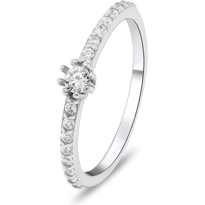 Brilio, Bague, Silver - Gentle silver ring with zircons RI023W - Circuit : 58 mm, (58, Argent 925) - Publicité Brilio, Bague, Silver - Gentle silver ring with zircons RI023W - Circuit : 58 mm, (58, Argent 925) - Publicité