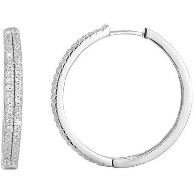 Beneto, Boucles d'oreilles, Bagues d'oreilles en argent avec cristaux AGU1154 (L), (Argent) - Publicité Beneto, Boucles d'oreilles, Bagues d'oreilles en argent avec cristaux AGU1154 (L), (Argent) - Publicité