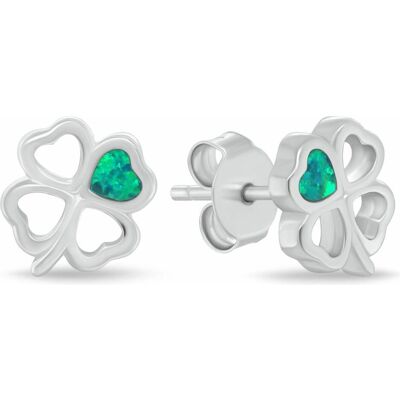 Brilio, Boucles d'oreilles, Silberohrringe Vierblättriges Kleeblatt mit grünem Opal EA1253WG, (Argent) - Publicité Brilio, Boucles d'oreilles, Silberohrringe Vierblättriges Kleeblatt mit grünem Opal EA1253WG, (Argent) - Publicité