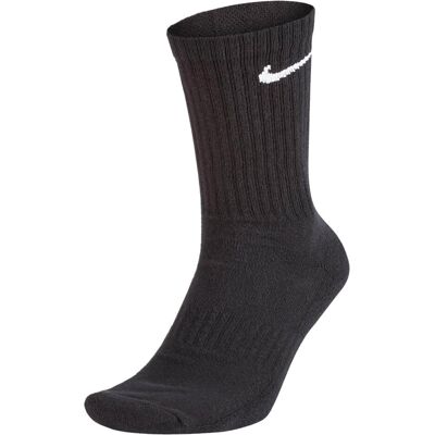 Nike, Unisexe, Chaussettes, Everyday Cushioned Training Crew, Noir, (Lot de 3, 34 - 38) - Publicité Nike, Unisexe, Chaussettes, Everyday Cushioned Training Crew, Noir, (Lot de 3, 34 - 38) - Publicité