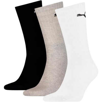 Puma, Unisexe, Chaussettes, Chaussette d'équipage, Noir, Gris, Blanc, (Lot de 3, 43 - 46) - Publicité Puma, Unisexe, Chaussettes, Chaussette d'équipage, Noir, Gris, Blanc, (Lot de 3, 43 - 46) - Publicité