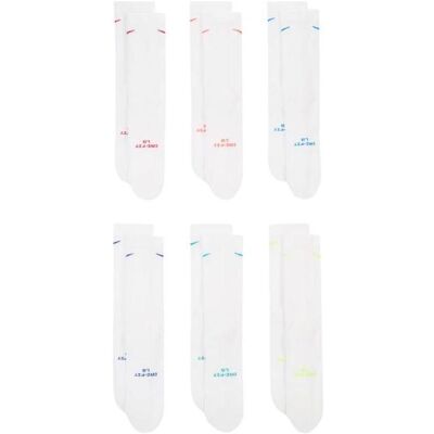 Nike, Chaussettes, Chaussettes de tous les jours avec rehaussement, 6 paires, Blanc, (paquet de 6, 42 - 46) - Publicité Nike, Chaussettes, Chaussettes de tous les jours avec rehaussement, 6 paires, Blanc, (paquet de 6, 42 - 46) - Publicité