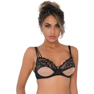 Soutien-gorge en dentelle et maille noire Daring Intimates - Tailles 75BC/D, 80B/C/D, 85B/C/D, 90B/C/D - Lingerie - Publicité Soutien-gorge en dentelle et maille noire Daring Intimates - Tailles 75BC/D, 80B/C/D, 85B/C/D, 90B/C/D - Lingerie - Publicité