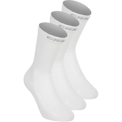 Craft, Unisexe, Chaussettes de sport, Core Dry Hautes Chaussettes 3-Pack (46 - 48), Blanc, Gris - Publicité Craft, Unisexe, Chaussettes de sport, Core Dry Hautes Chaussettes 3-Pack (46 - 48), Blanc, Gris - Publicité