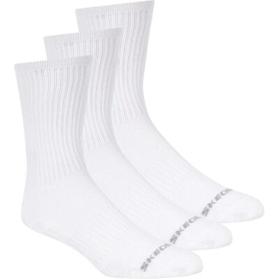 Skechers, Hommes, Chaussettes, 3pk Unisex Non Terry Crew, Blanc, (Lot de 3, 43 - 46) - Publicité Skechers, Hommes, Chaussettes, 3pk Unisex Non Terry Crew, Blanc, (Lot de 3, 43 - 46) - Publicité