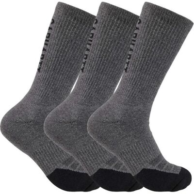 Carhartt, Hommes, Chaussettes, Force Midweight Logo Crew Carbon Socken, Gris, (Lot de 3, L) - Publicité Carhartt, Hommes, Chaussettes, Force Midweight Logo Crew Carbon Socken, Gris, (Lot de 3, L) - Publicité