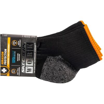 Skechers, Hommes, Chaussettes, Lot de 3 chaussettes de travail pour hommes, quatre longueurs, noir, Noir, (Lot de 3, 41 - 46) - Publicité Skechers, Hommes, Chaussettes, Lot de 3 chaussettes de travail pour hommes, quatre longueurs, noir, Noir, (Lot de 3, 41 - 46) - Publicité
