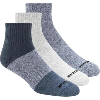 Skechers, Hommes, Chaussettes, Lot de 3 chaussettes pour hommes style Qtr Colorbloc, multicolores, Multicolore, (Lot de 3, 41 - 46) - Publicité Skechers, Hommes, Chaussettes, Lot de 3 chaussettes pour hommes style Qtr Colorbloc, multicolores, Multicolore, (Lot de 3, 41 - 46) - Publicité